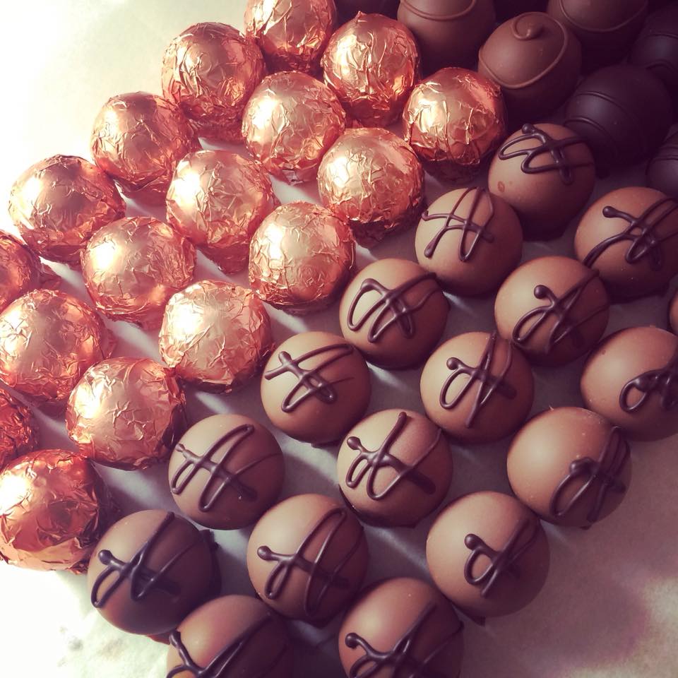 Packs of 6 Lefevre Chocolate artisan Belgian chocolate truffles in signature mixed or single flavours, handmade in Shropshire