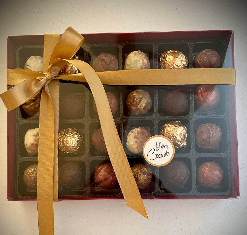 Lefevre Chocolate 24-piece truffle gift box – artisan Belgian chocolates perfect for gifting